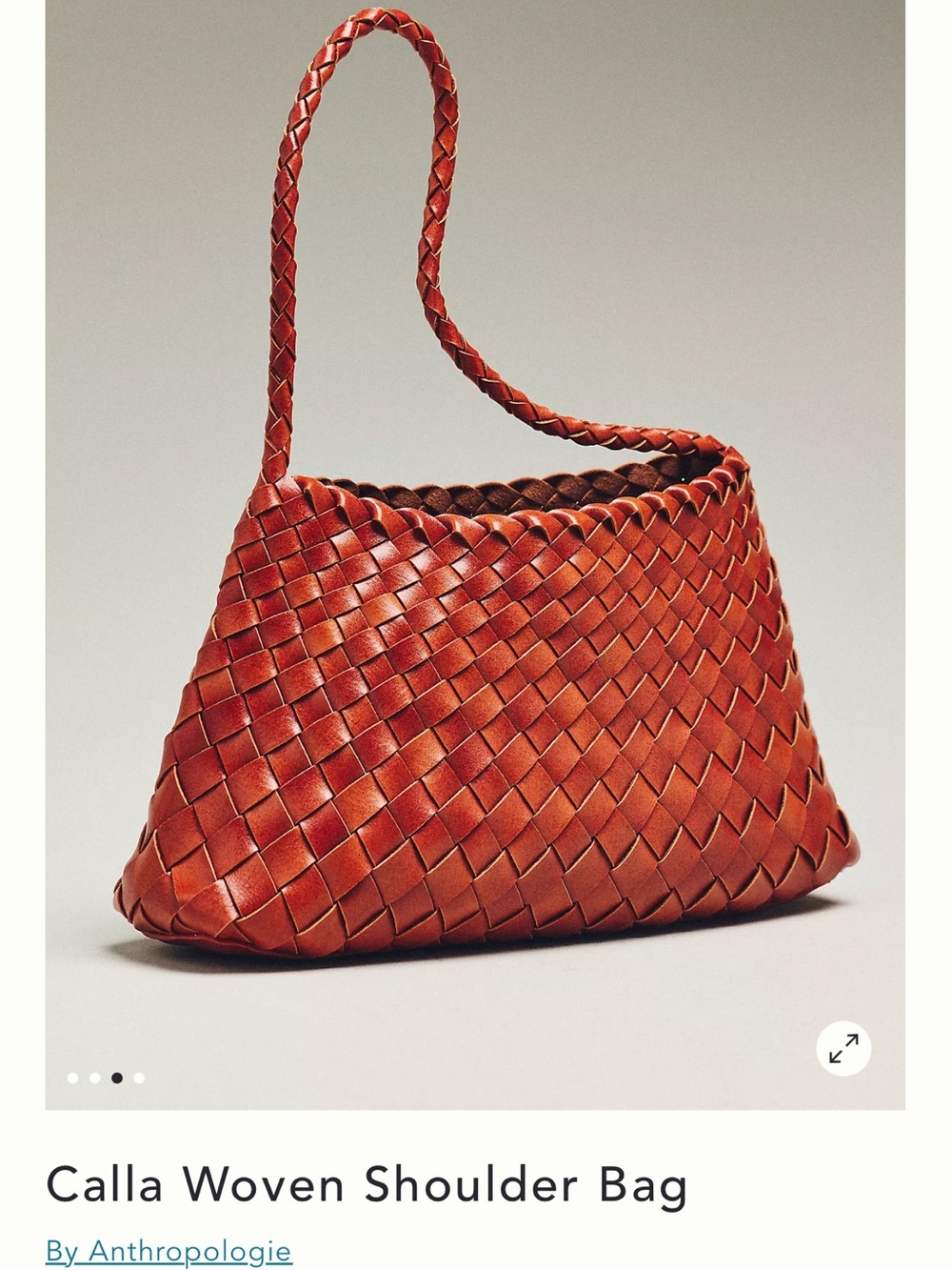 Anthropologie Woven Shoulder Bag in Brick Red - Picture 3 of 5